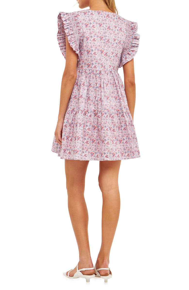English Factory Floral Ruffle Babydoll Minidress, Alternate, color, 