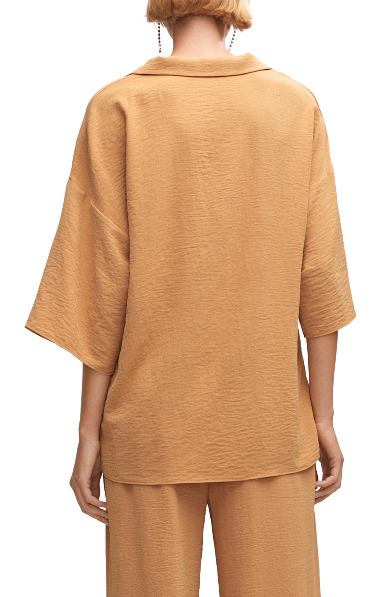 MANGO Oversize V-Neck Woven Tunic Top, Alternate, color,