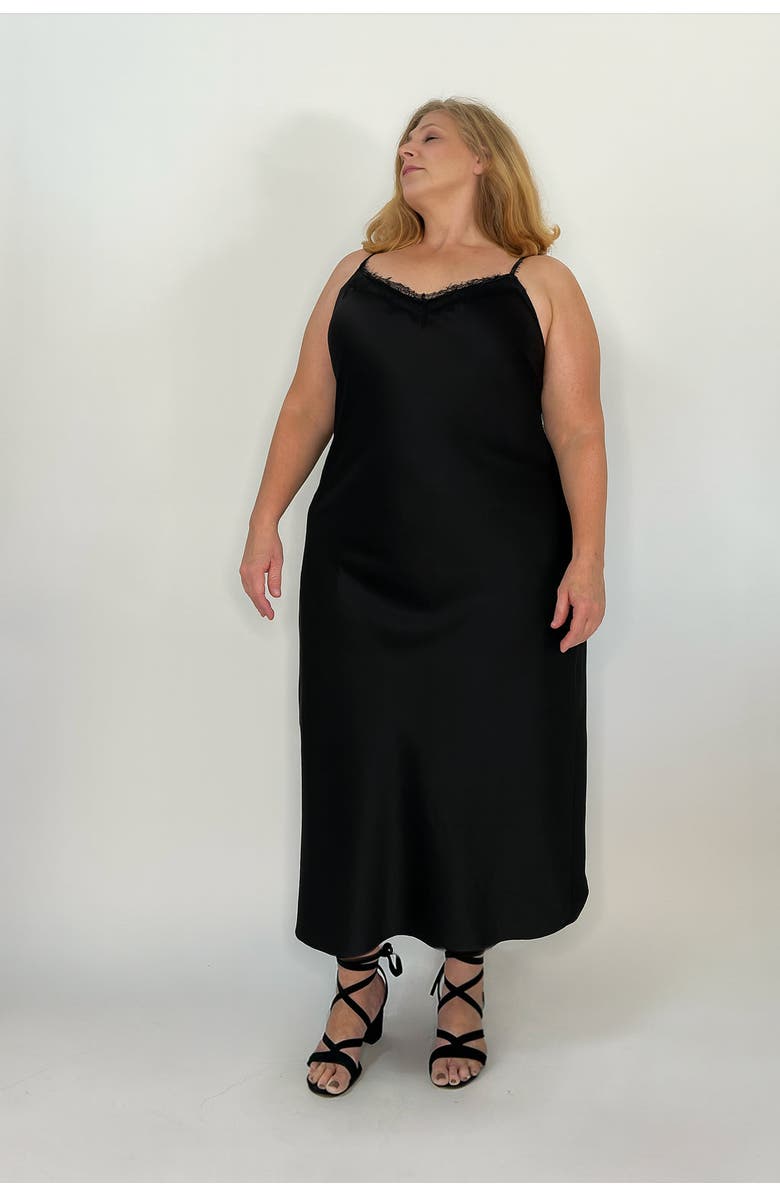 BAACAL Eva Lace Slip Dress, Alternate, color, Black