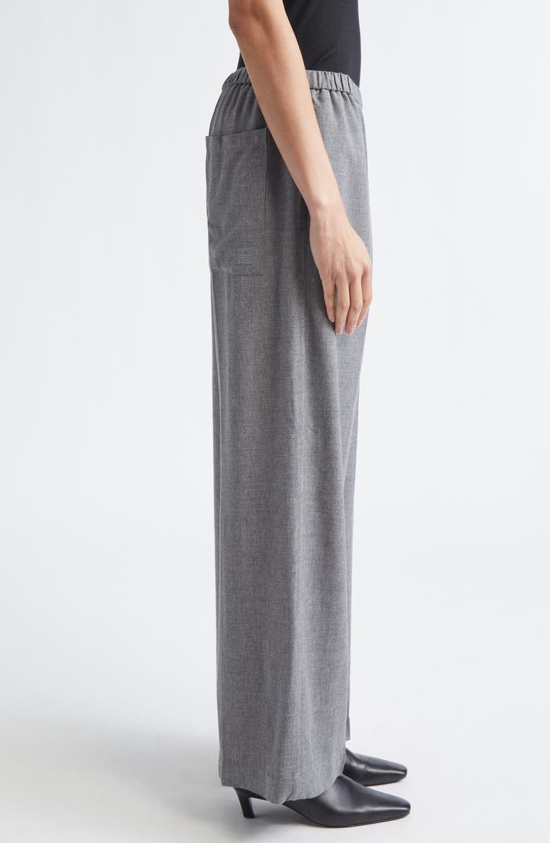 TOTEME Fluid Pleated Trousers, Alternate, color, Mid Grey Melange