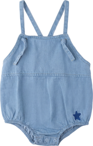 FYI Boy Star Embroidered Crossback Denim Romper