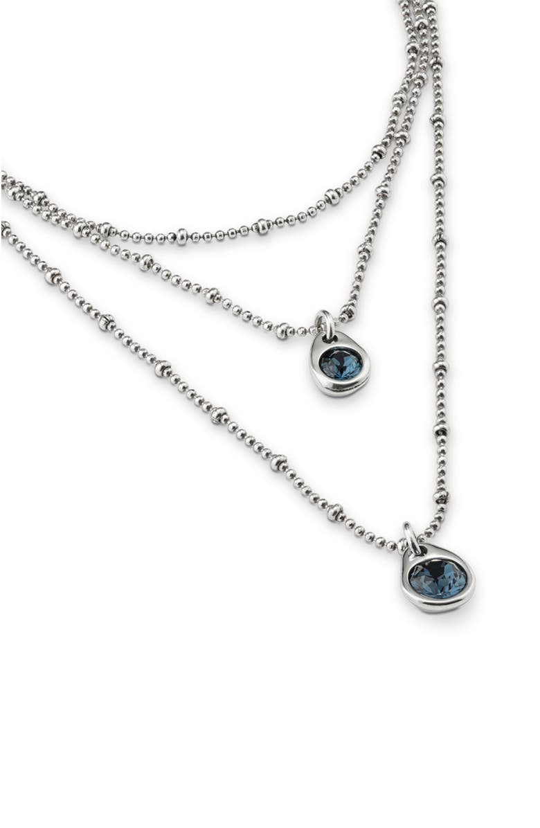 UNODE50 Sterling silver-plated triple midi pendant with crystals, Alternate, color, Silver