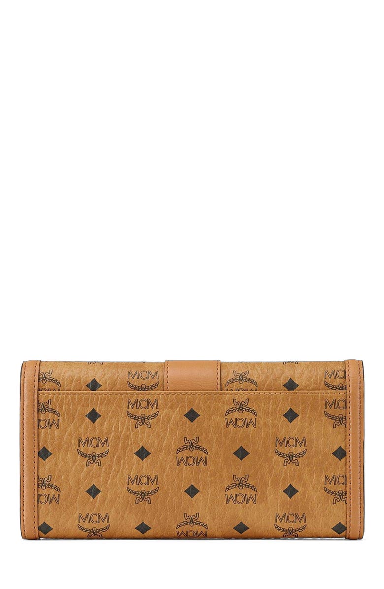 MCM Tracy Wallet on Chain in Visetos, Alternate, color, Cognac