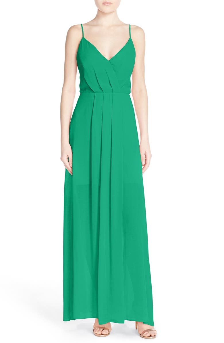 Adelyn Rae Cutout Back Chiffon Maxi Dress, Main, color, 