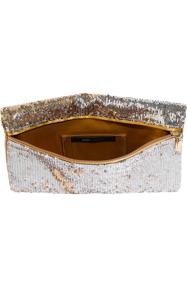 BCBGMAXAZRIA Reversible Sequin Envelope Clutch, Alternate, color,
