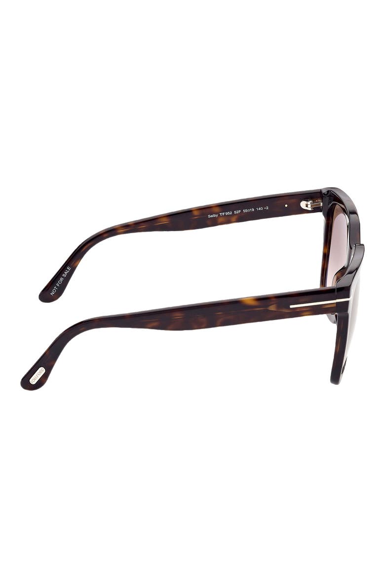 Selby 55mm Square Sunglasses, Alternate, color, HAVANA BROWN