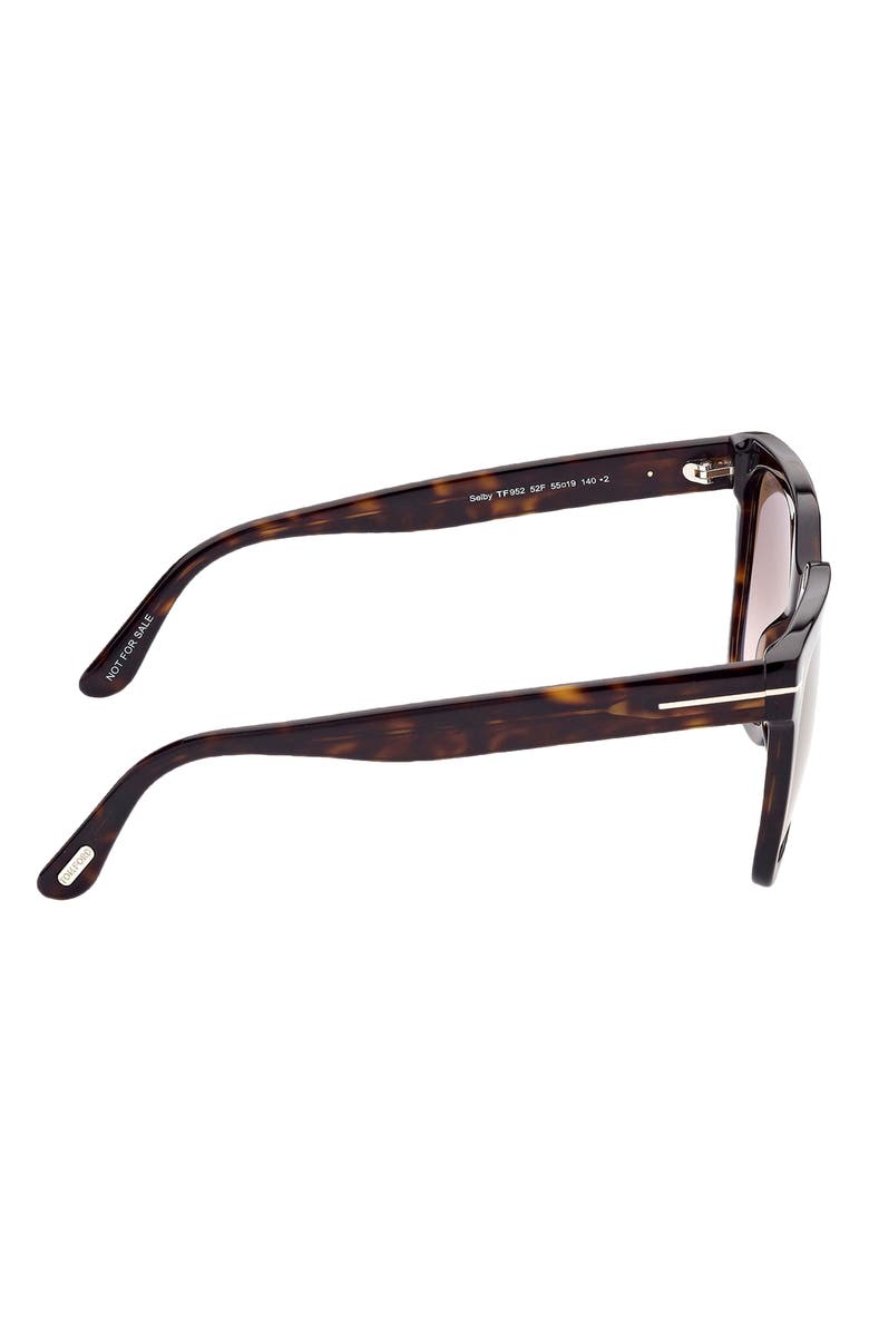 TOM FORD Selby 55mm Square Sunglasses, Alternate, color, Havana Brown