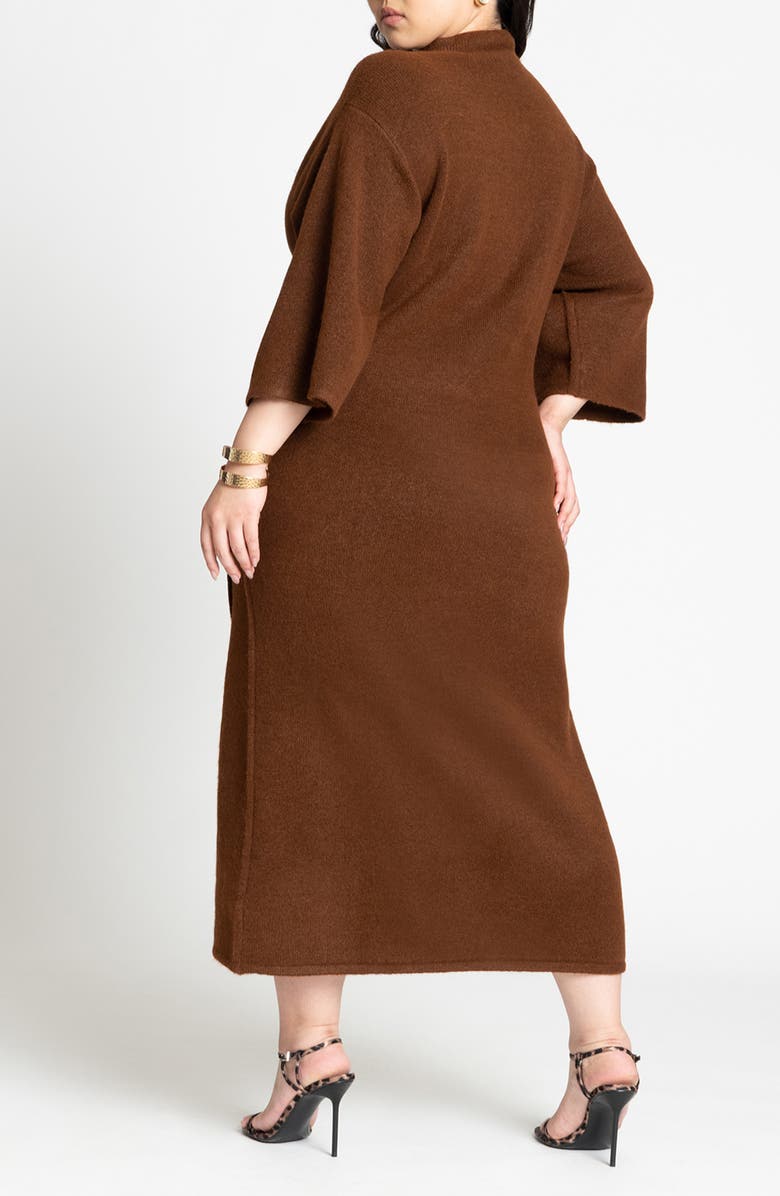ELOQUII Funnel Neck Midi Sweater Dress, Alternate, color, 