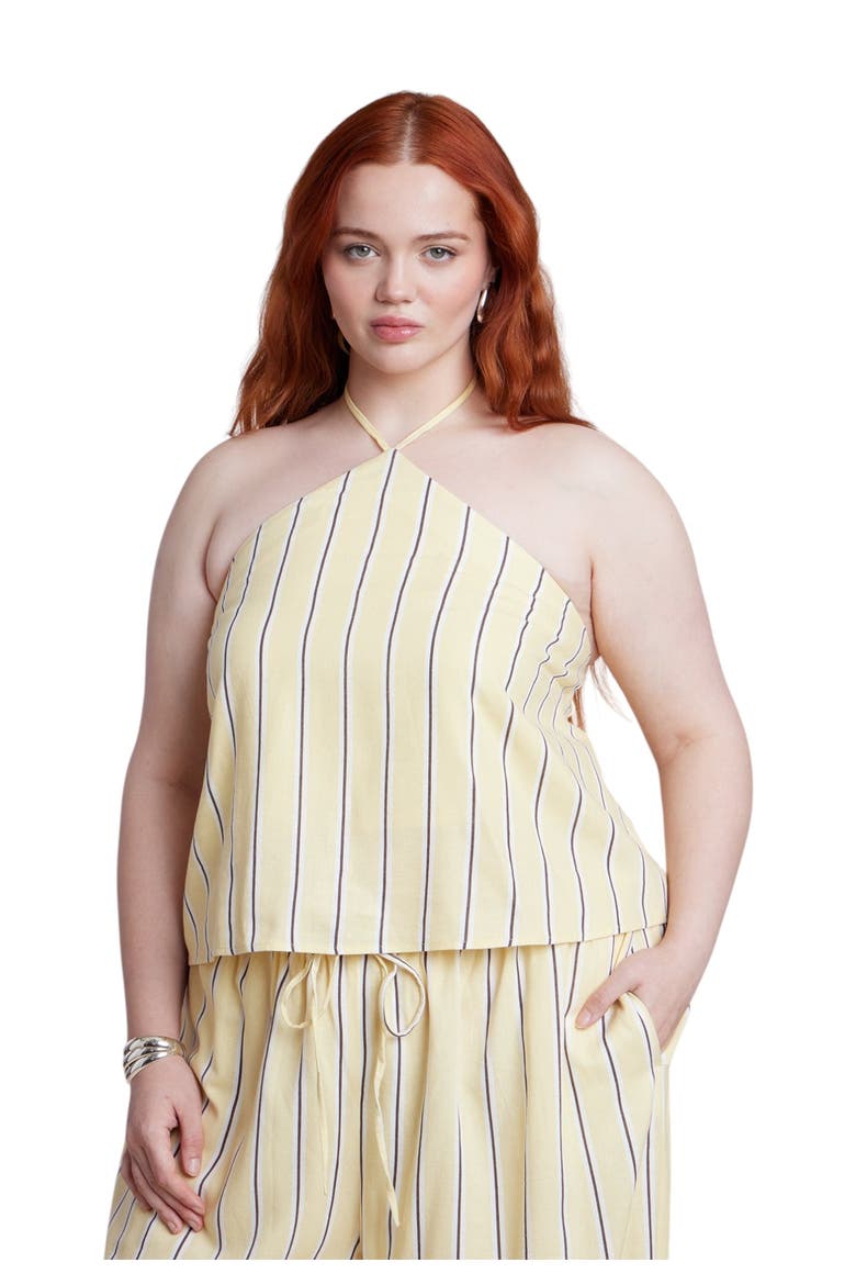 Linen Halter Top, Alternate, color, SUNLIGHT STRIPE