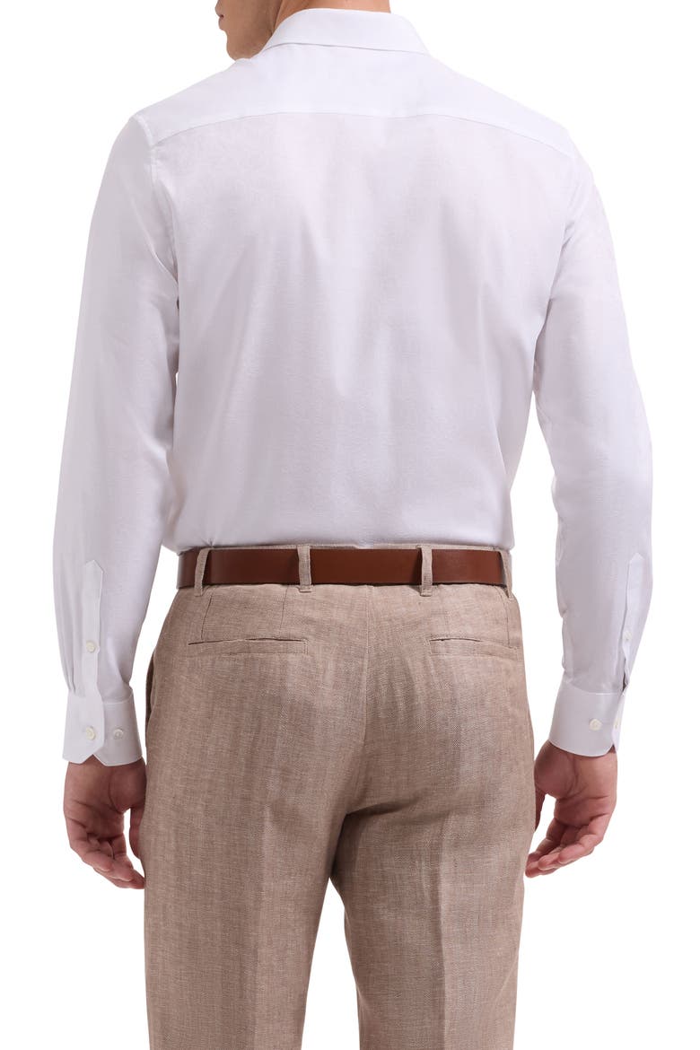 Julian Shaped Fit Floral Jacquard Stretch Cotton Button-Up Shirt, Alternate, color, WHITE