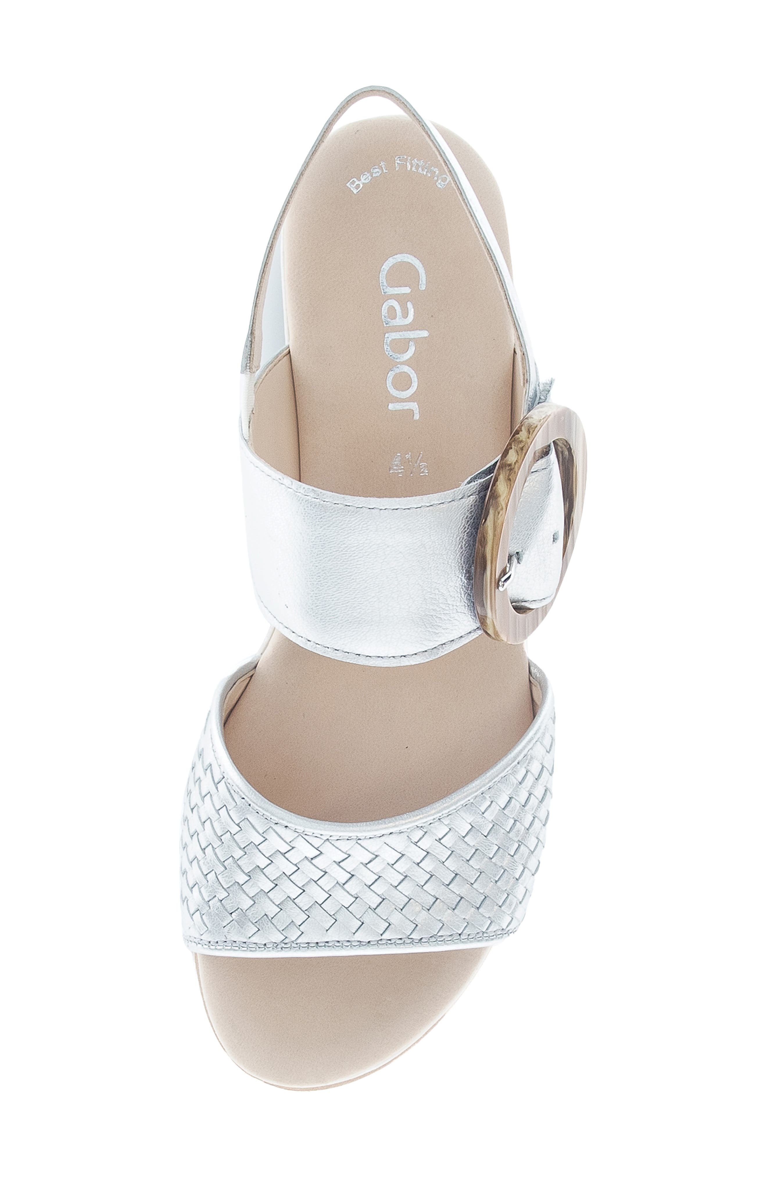 Gabor Lug Sole Quarter Strap Sandal, Alternate, color, Silver