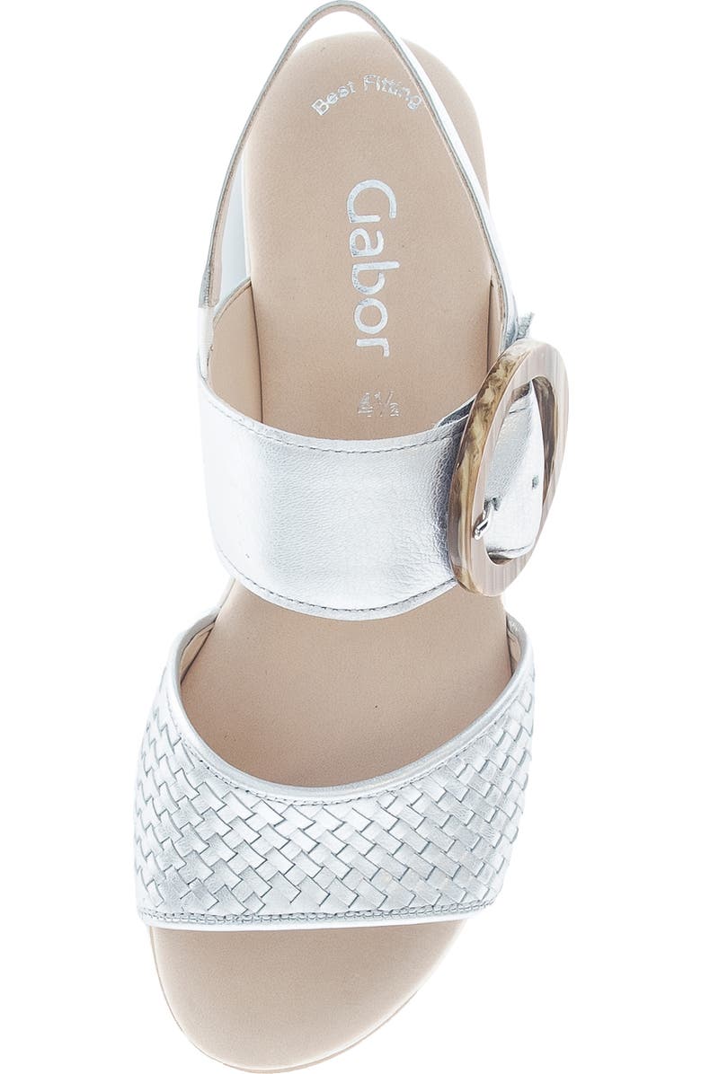 Gabor Lug Sole Quarter Strap Sandal, Alternate, color, Silver