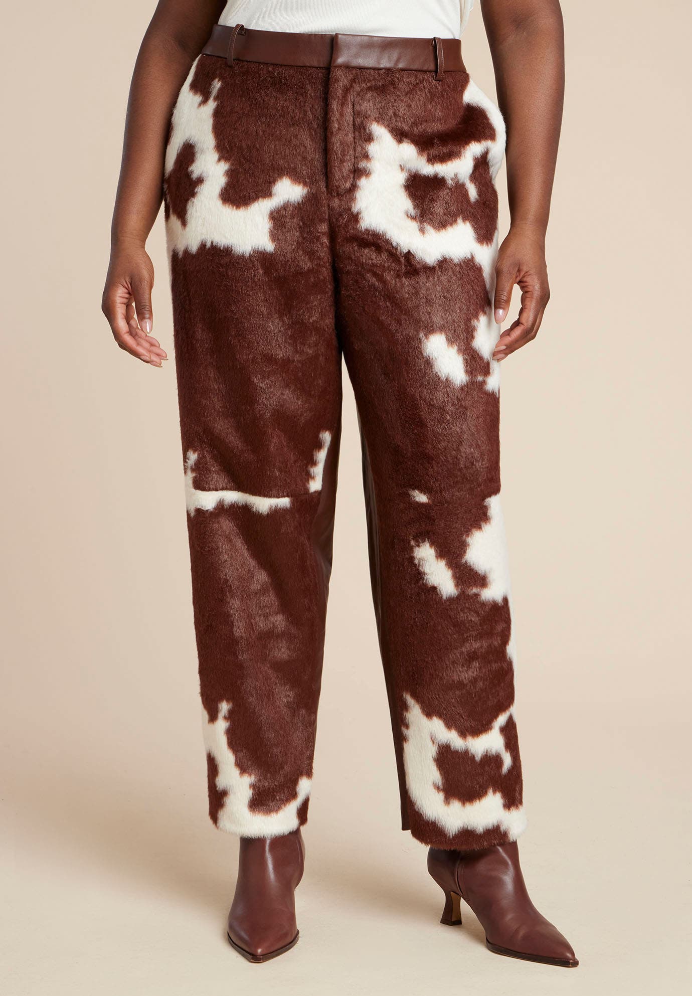 Faux Cow Hide And Leather Pant - image 2