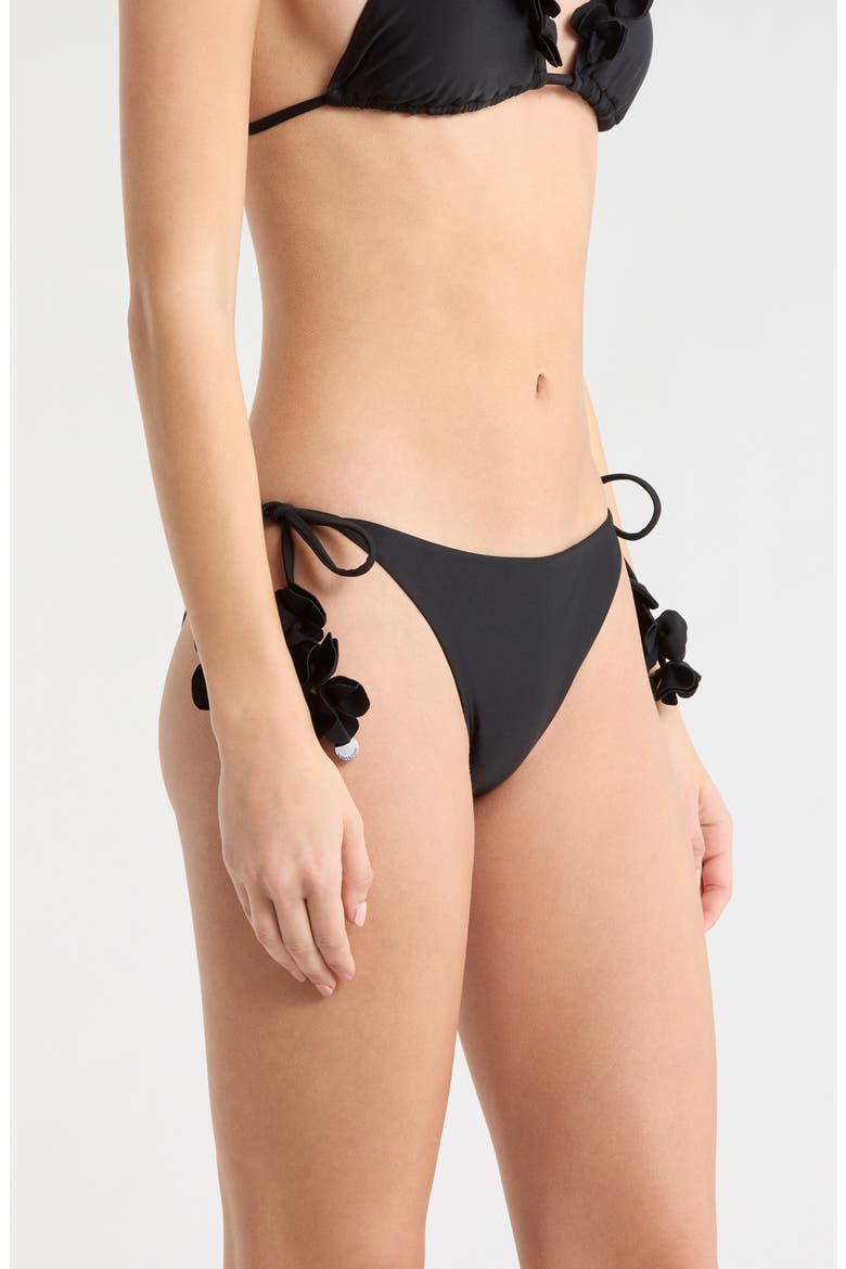 Benni Side Tie Bikini Bottoms, Alternate, color, BLACK