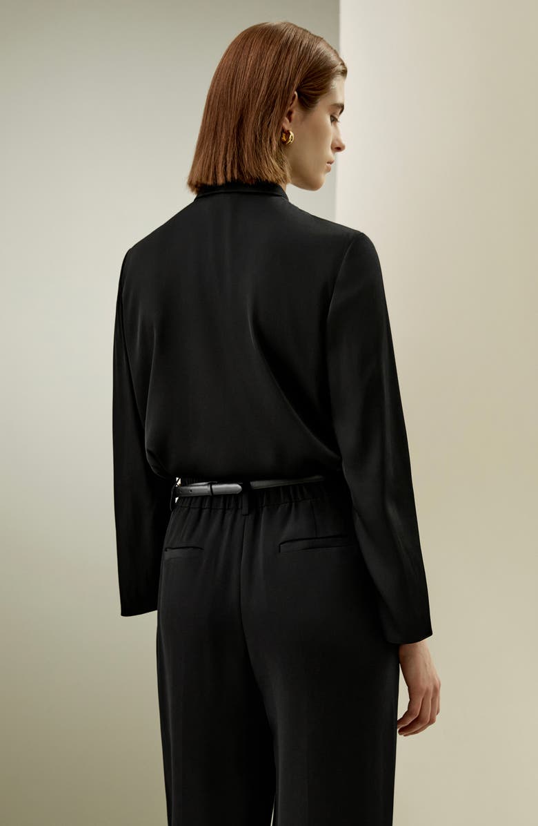 Lilysilk Classic Collar Silk Shirt for Women, Alternate, color, Black