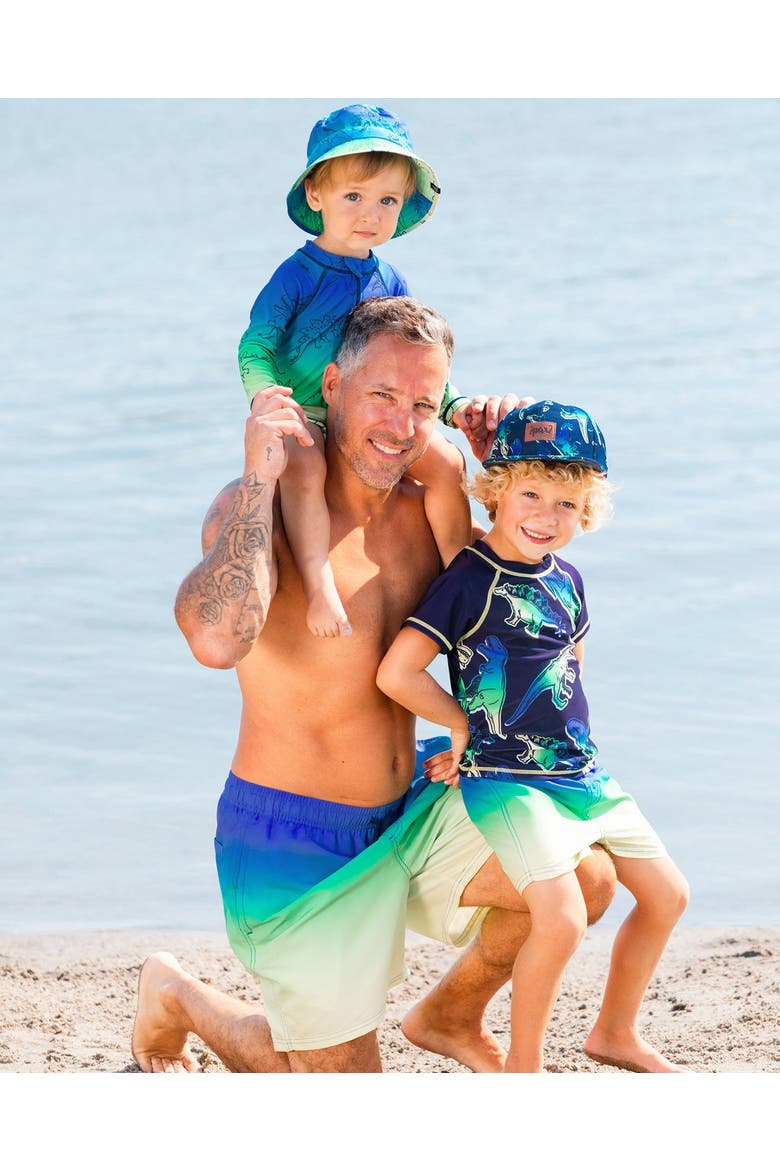 Men's Swim Trunks Blue, Green, And Lime Gradient, Alternate, color, Blue, Green, And Lime Gradient