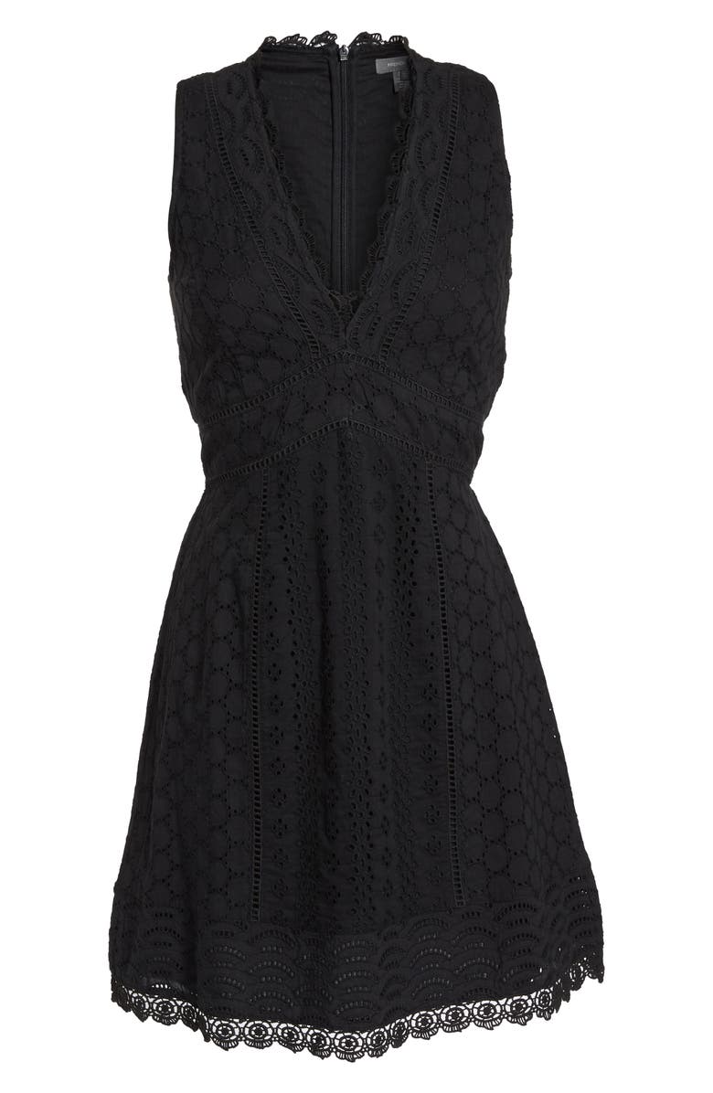 French Connection Zahara Eyelet & Lace A-Line Dress, Alternate, color, 