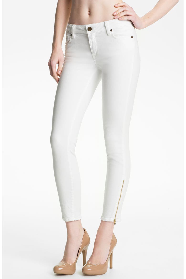 Denim 'Verdugo' Ankle Zip Skinny Stretch Jeans, Main, color, WHITE