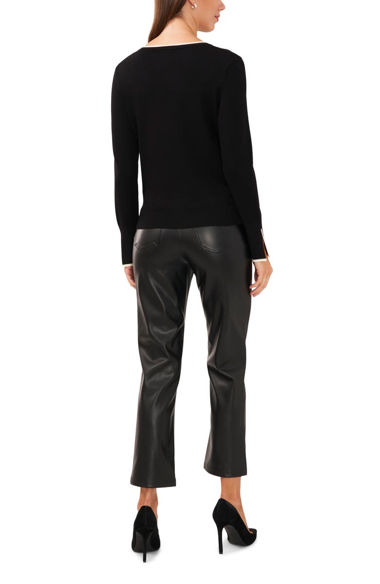 Halogen<sup>®</sup> Contrast Trim Sweater, Alternate, color,
