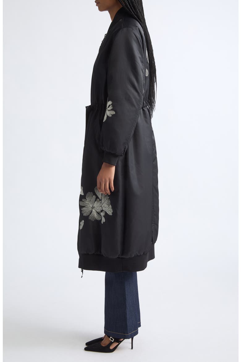 Celestina Embroidered Coat, Alternate, color, BLACK