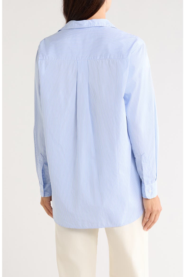 Boyfriend Button-Up Shirt, Alternate, color, BLUE STRIPE