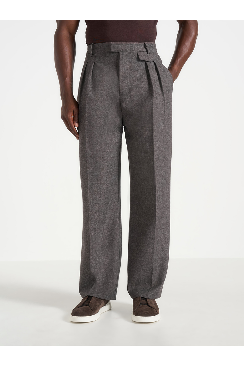 Pierre Pleated Tailored Trousers, Main, color, Dark Grey