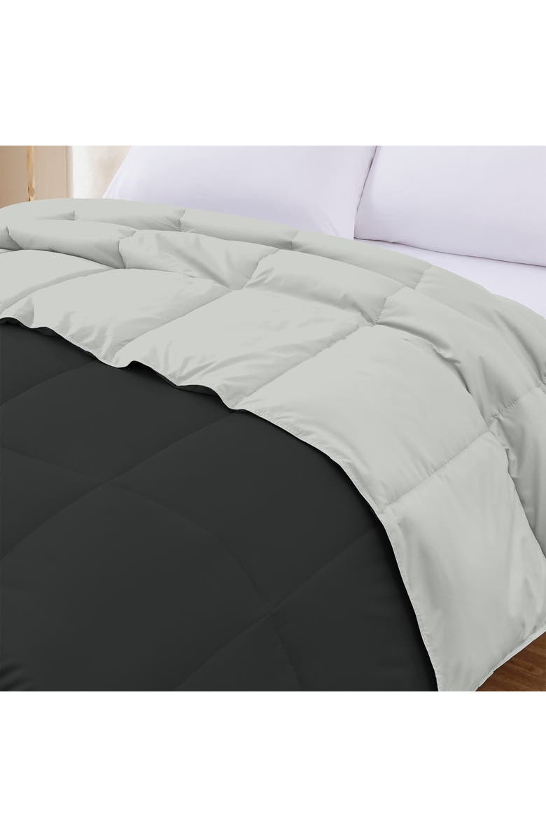 Modern Threads Down Alternative Reversible Comforter, Alternate, color, Anthracite/Silver