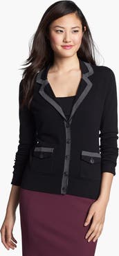 Halogen® Trim Sweater Jacket