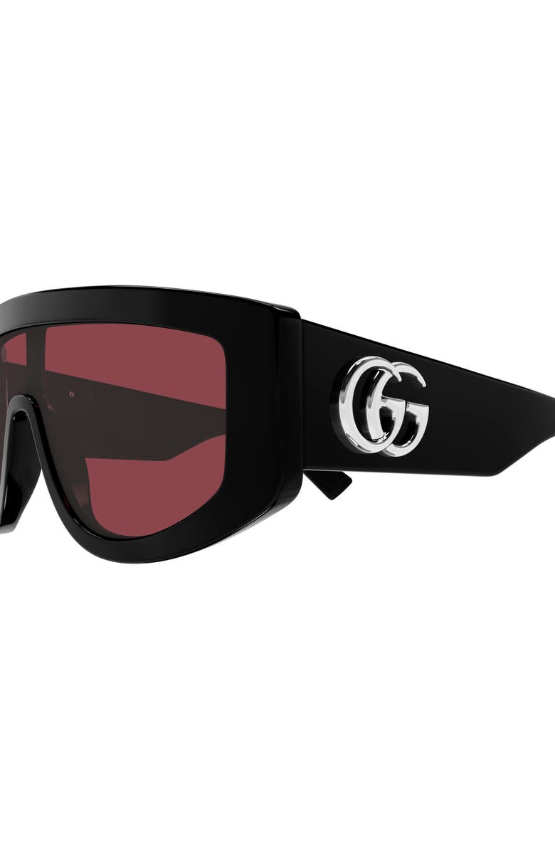 Gucci 99mm Mask Sunglasses, Alternate, color, Black