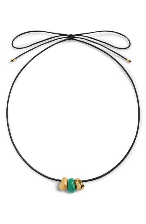 Antica Gemstone Cord Necklace