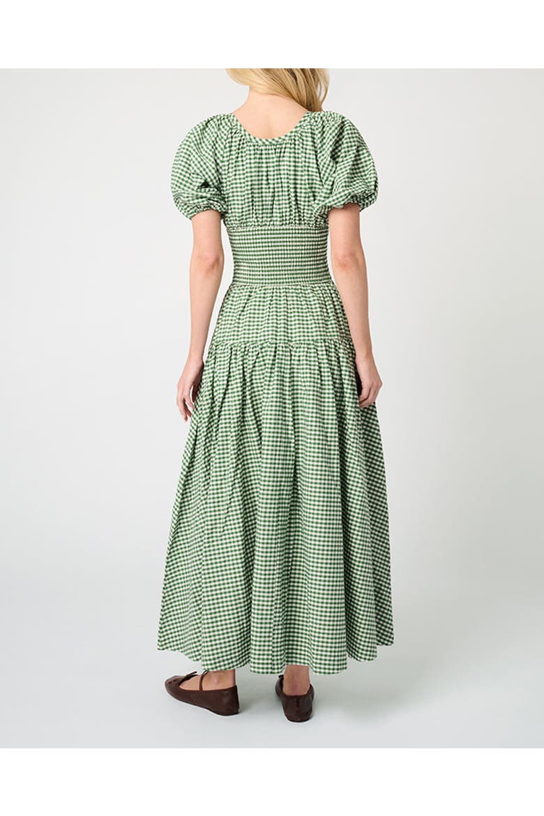 Smocked Waist Midi Dress, Alternate, color, FERN MULTI