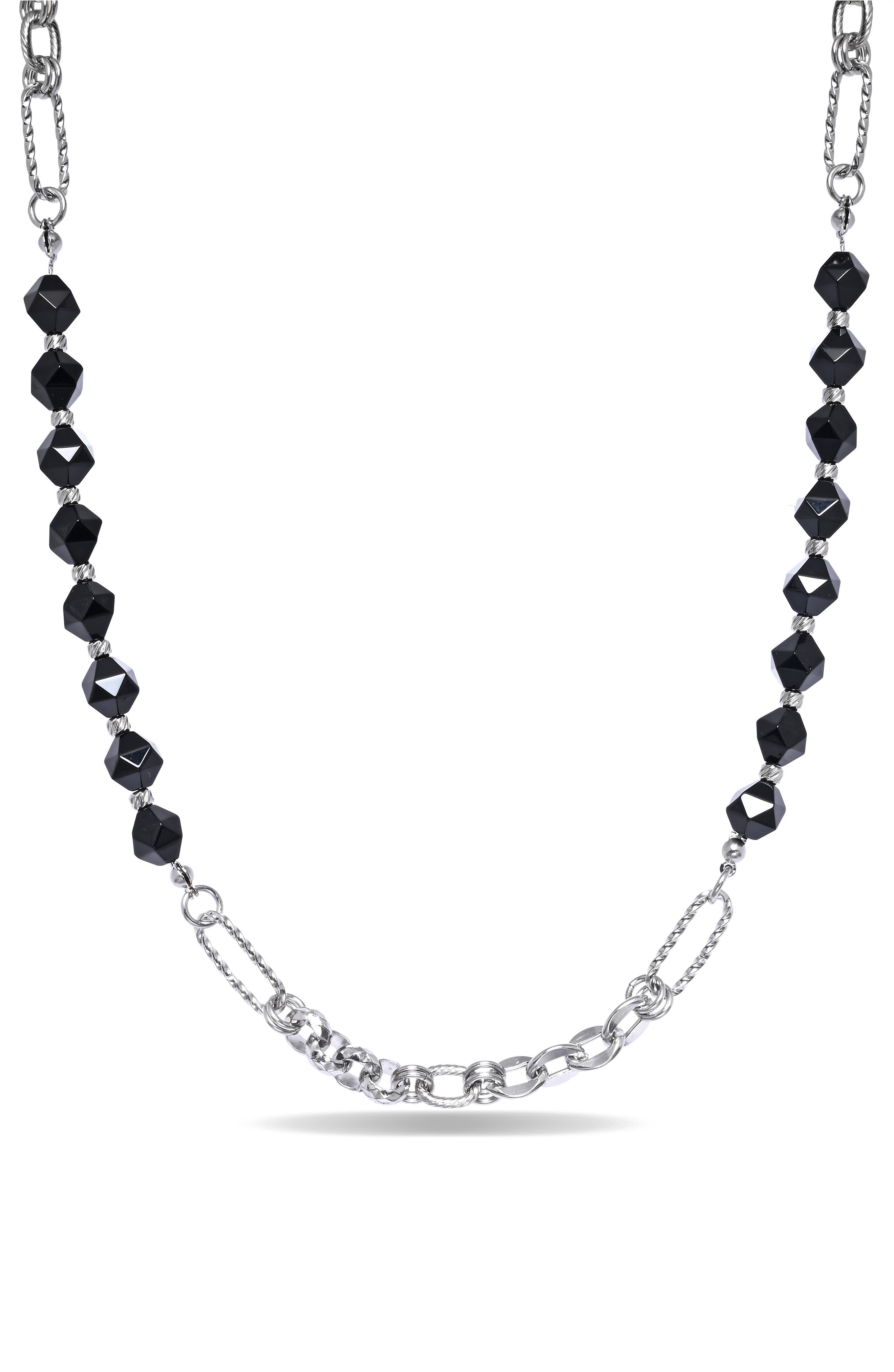 EYE CANDY LOS ANGELES Men's Wyatt Agate & Chain Necklace