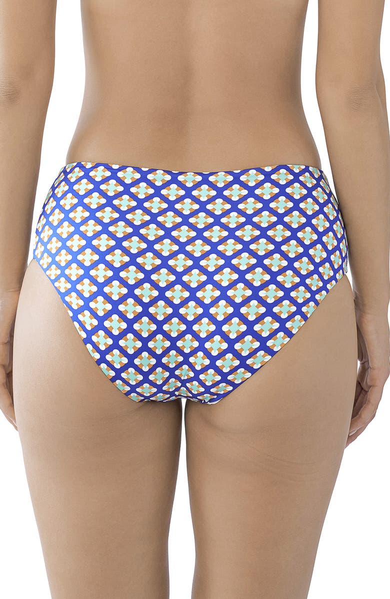 Huit High Waist Reversible Bikini Bottoms, Alternate, color, Blue Print