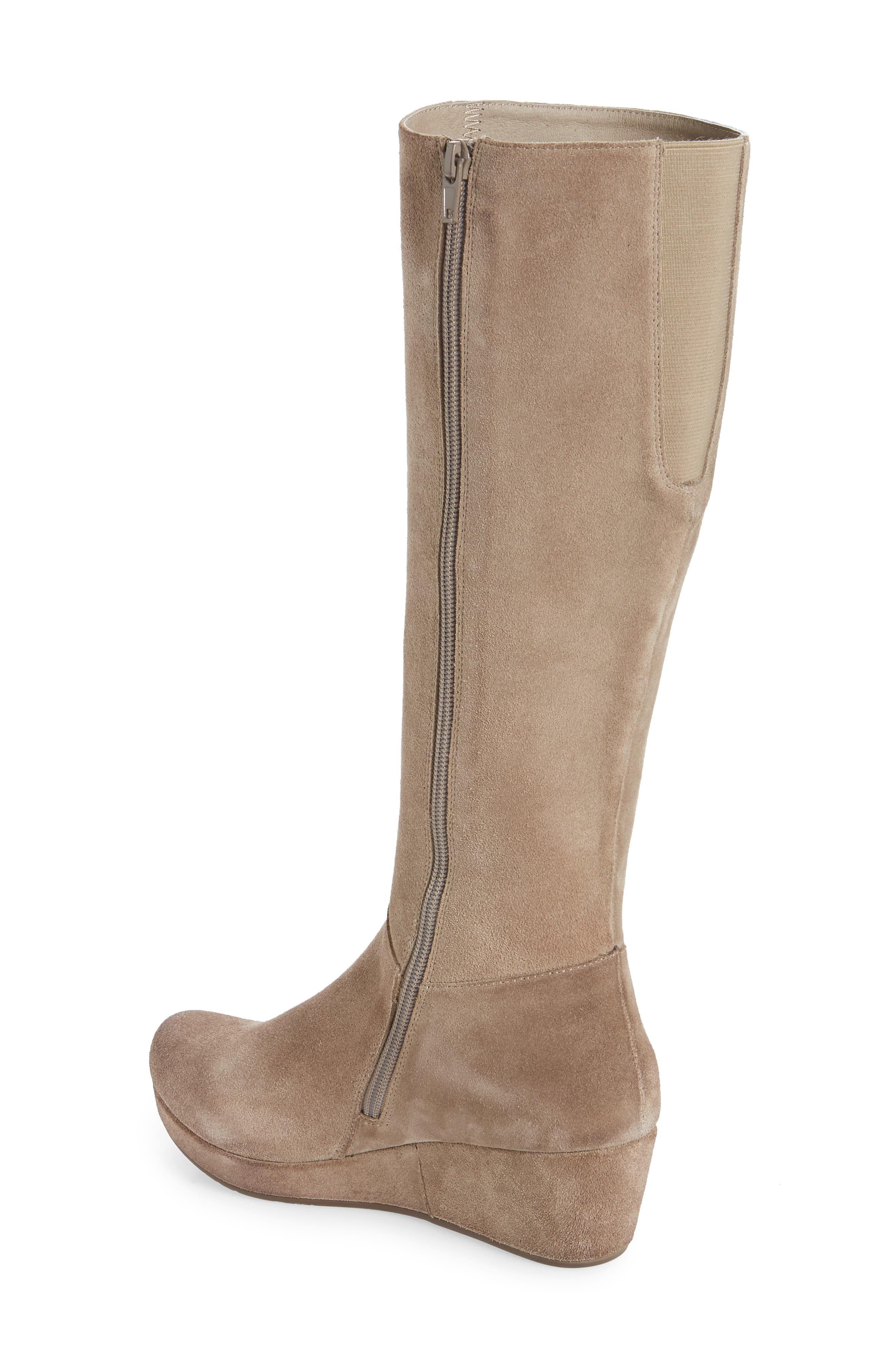 Yiga Knee High Wedge Boot, Alternate, color, TAUPE SUEDE