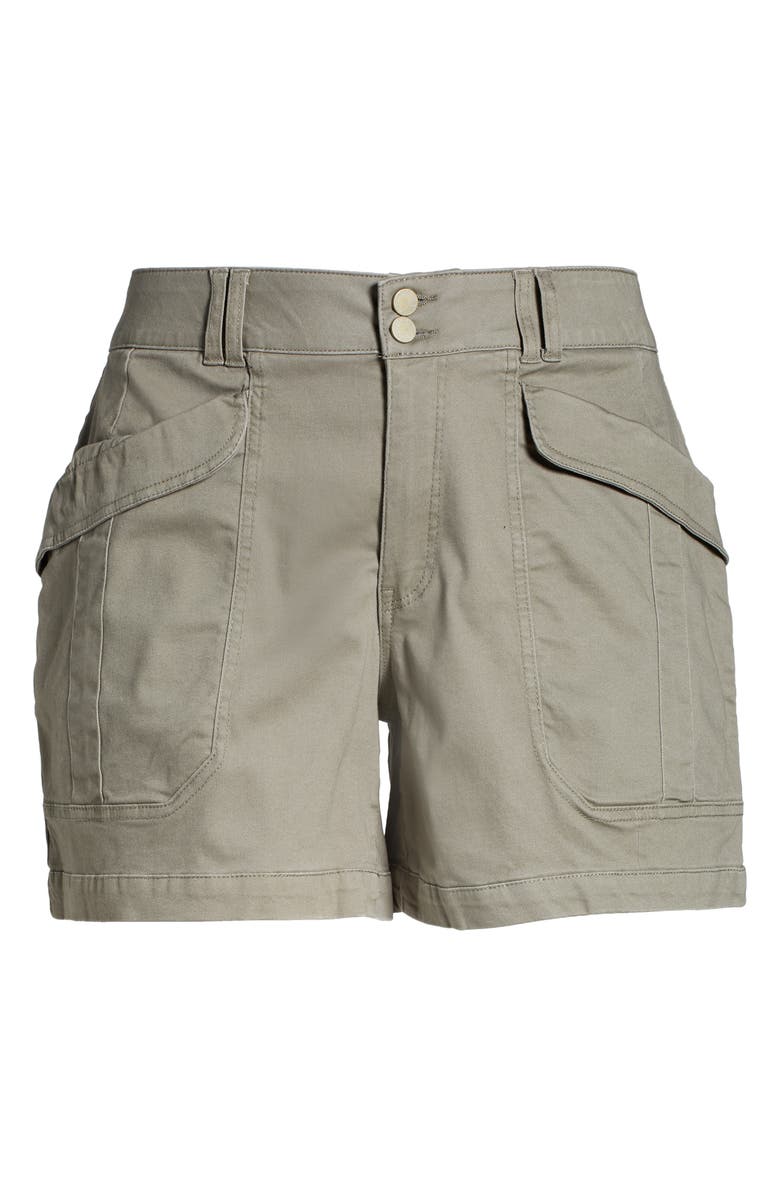 Wit & Wisdom 'Ab'Solution Flap Pocket High Waist Shorts, Alternate, color, Lok Laurel
