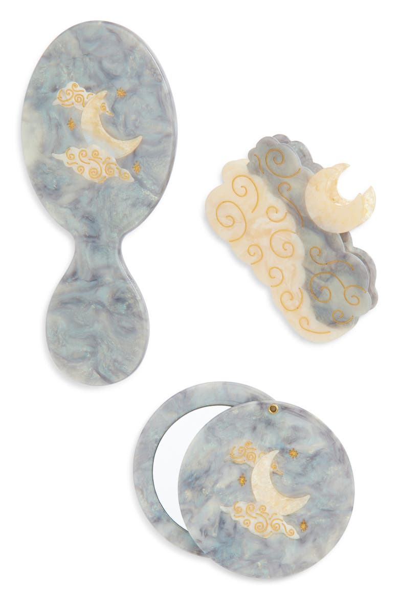 Celestial Moon Brush, Jaw Clip & Mirror Set (Nordstrom Exclusive), Main, color, LIGHT PASTEL BLUE