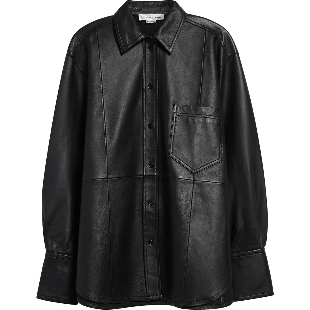 VICTORIA BECKHAM VICTORIA BECKHAM OVERSIZE LEATHER BUTTON-UP SHIRT