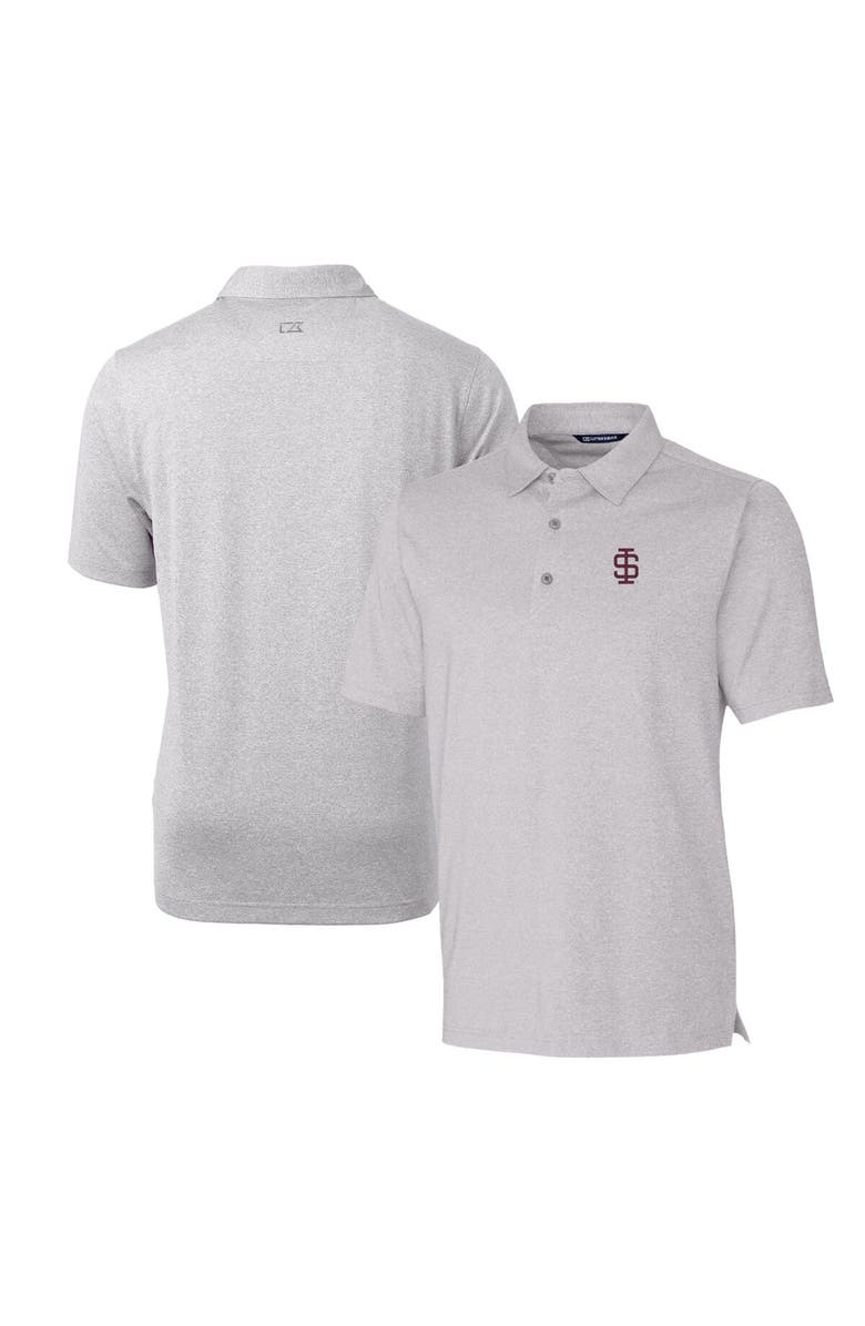 Cutter & Buck Men's Cutter & Buck Heather Gray Southern Illinois Salukis Forge Stretch Polo, Alternate, color, 
