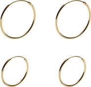 Argento Vivo Sterling Silver 2 Pairs of Endless Hoop Earrings