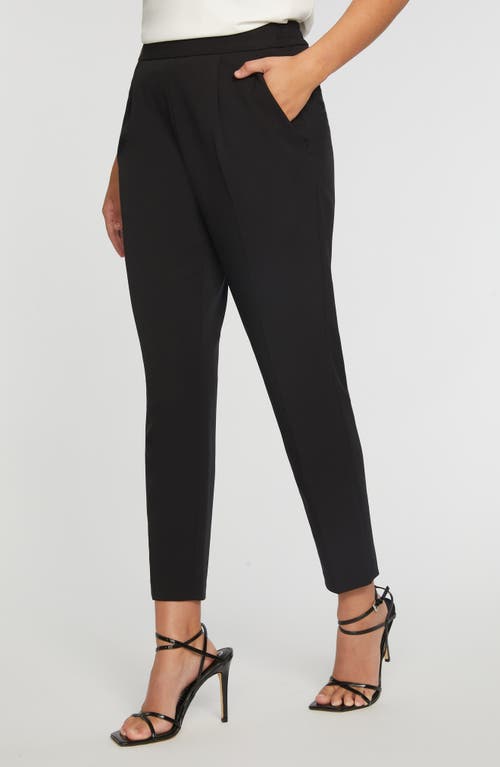 Elie Tahari The Willow Pleated Straight-leg Ankle Pants In Noir