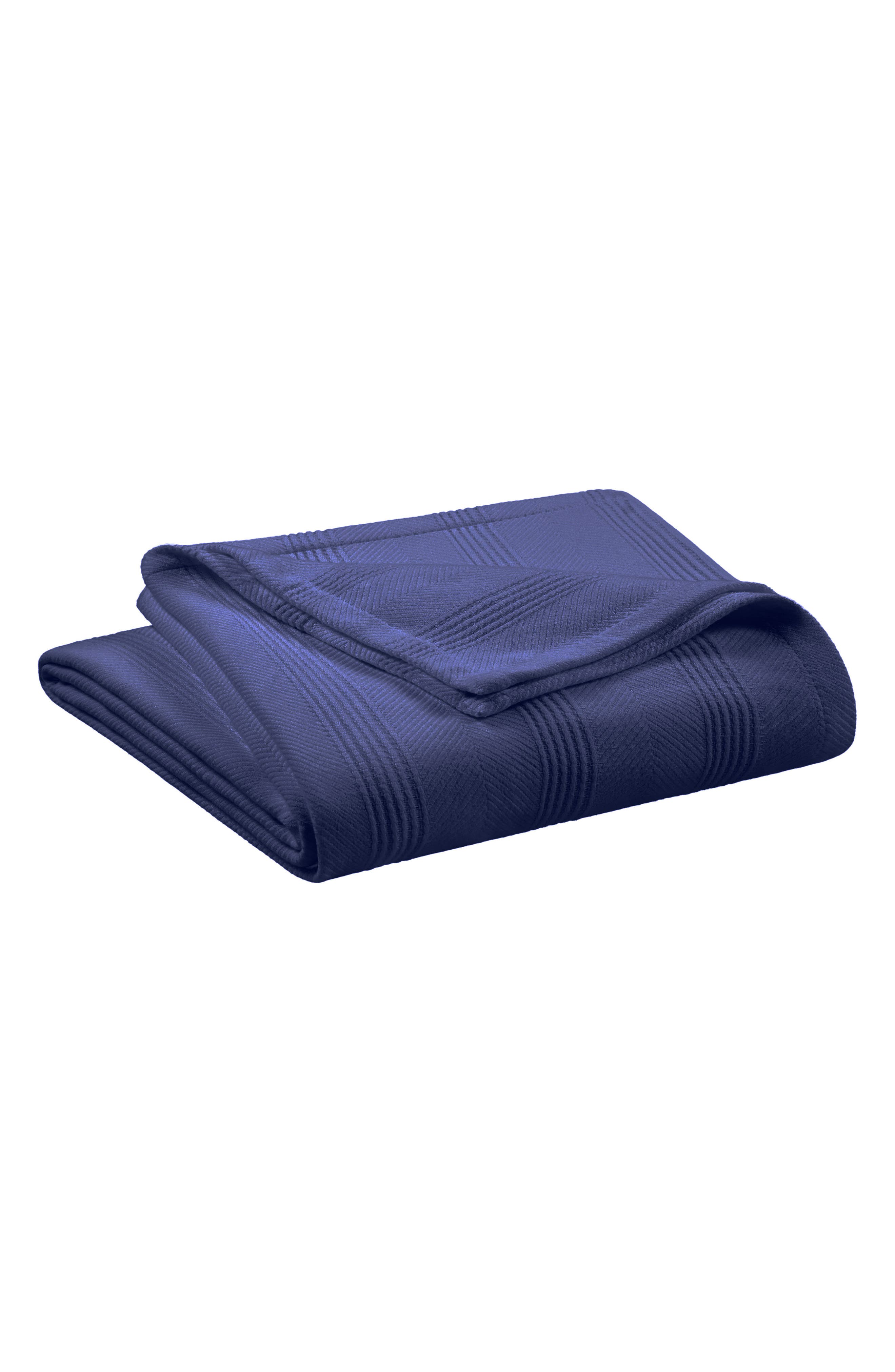 Vellux Textured Cotton Throw Blanket In Blue
