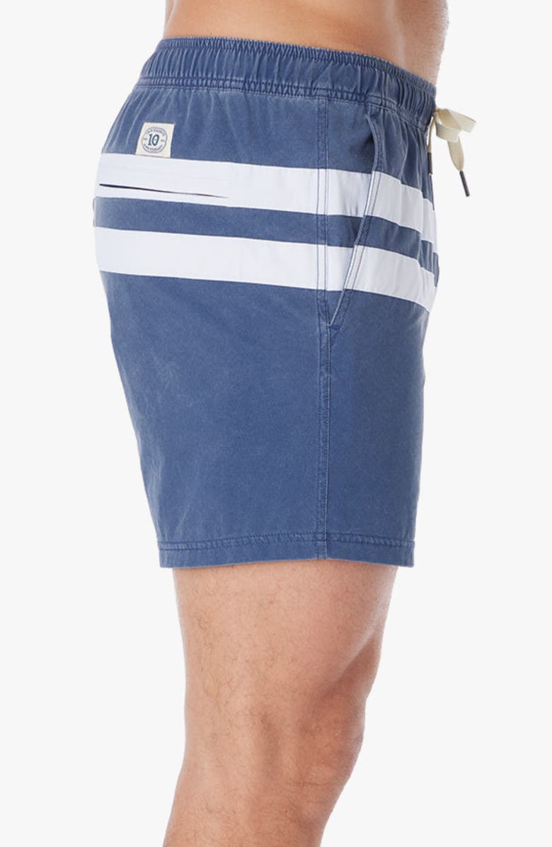 Fair Harbor Bungalow Water Repellent Swim Trunks, Alternate, color, Navy Nautical Stripe