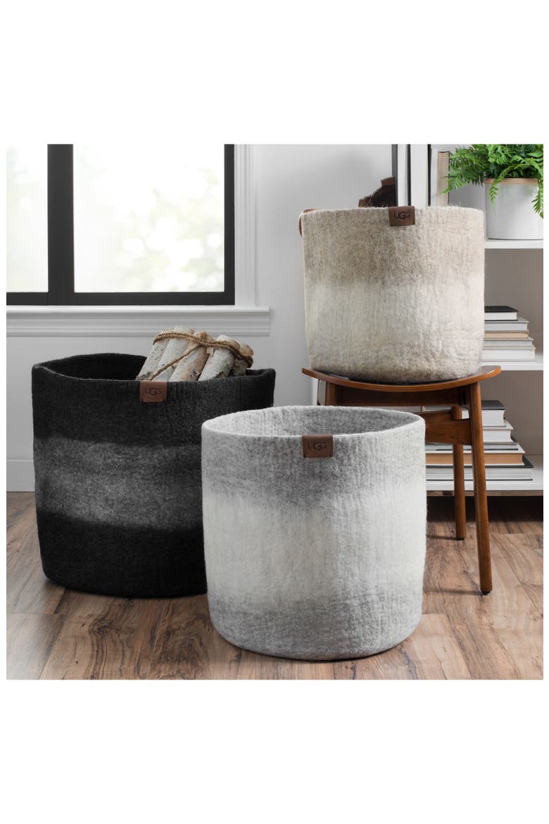 Vista Mar Felted Wool Basket, Alternate, color, SAND OMBRE