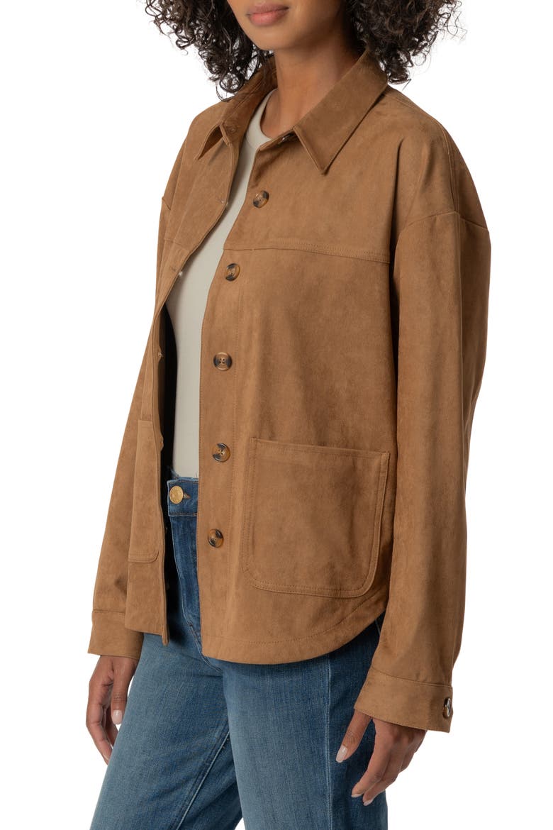 Ellie Faux Suede Jacket, Alternate, color, WHISKEY