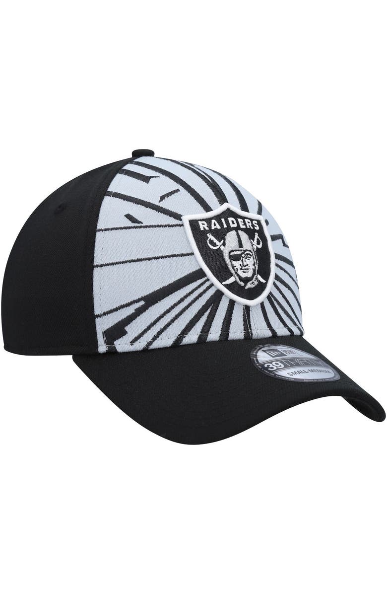 New Era Men's New Era Gray/Black Las Vegas Raiders Shattered 39THIRTY Flex Hat, Alternate, color, 