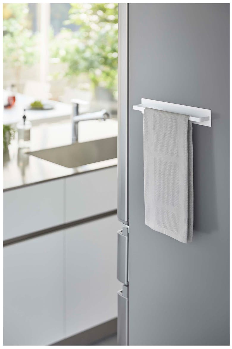 Magnetic Kitchen Towel Hanger, Alternate, color, WHITE