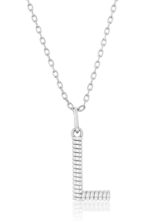 Croissant Initial Pendant Necklace