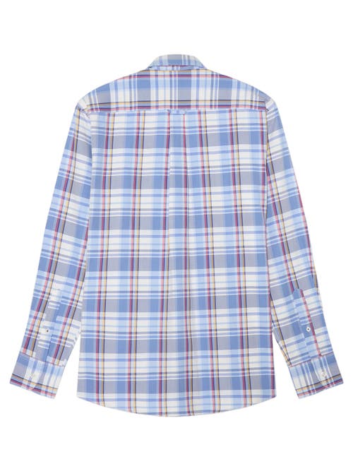 Robert Talbott Harrison Button Down Multicolor Plaid Oxford Shirt In Blue