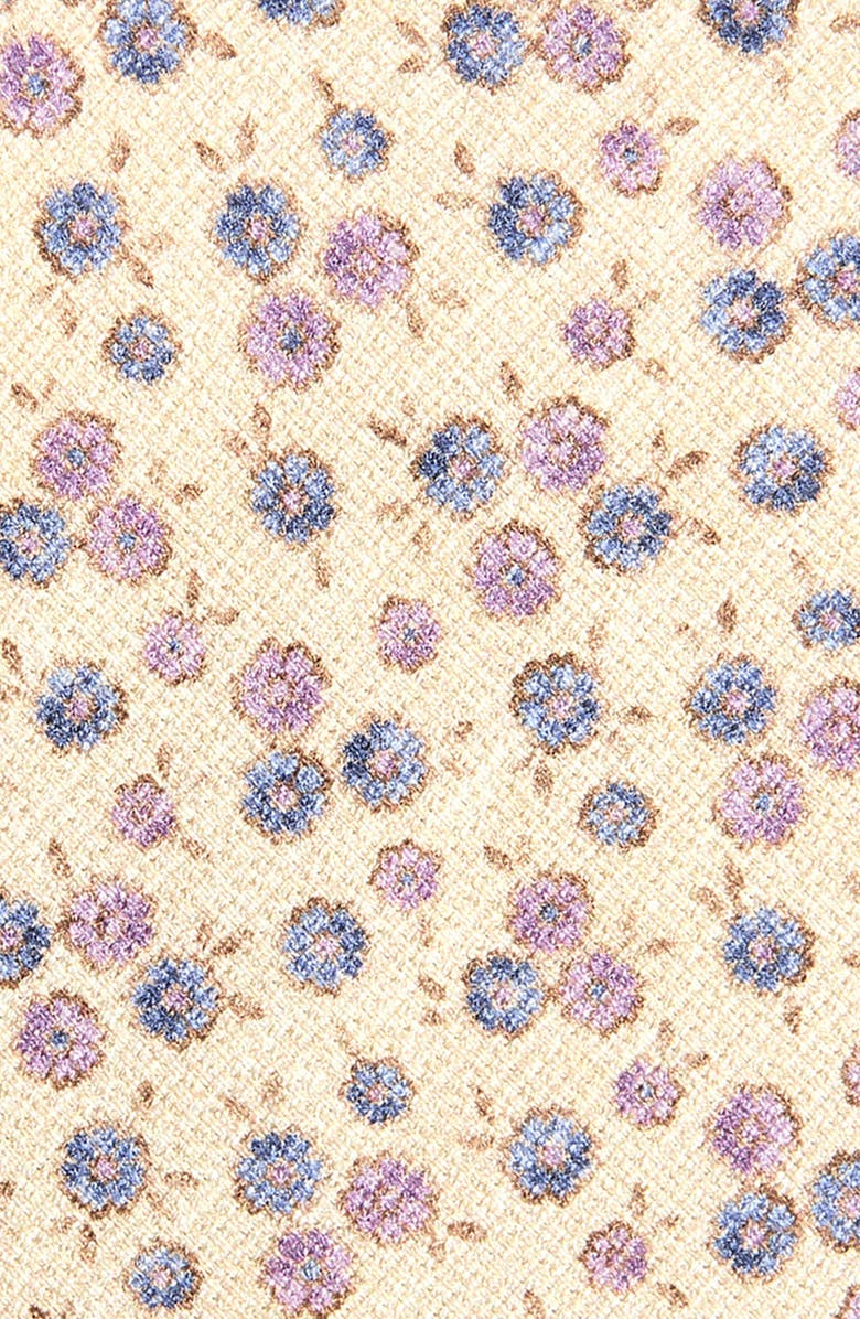 David Donahue Floral Print Silk Tie, Alternate, color, Lilac