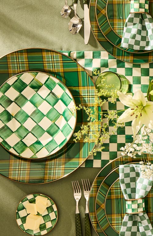 Mackenzie-childs Mackenzie Childs Tartan Serving Platter In Green